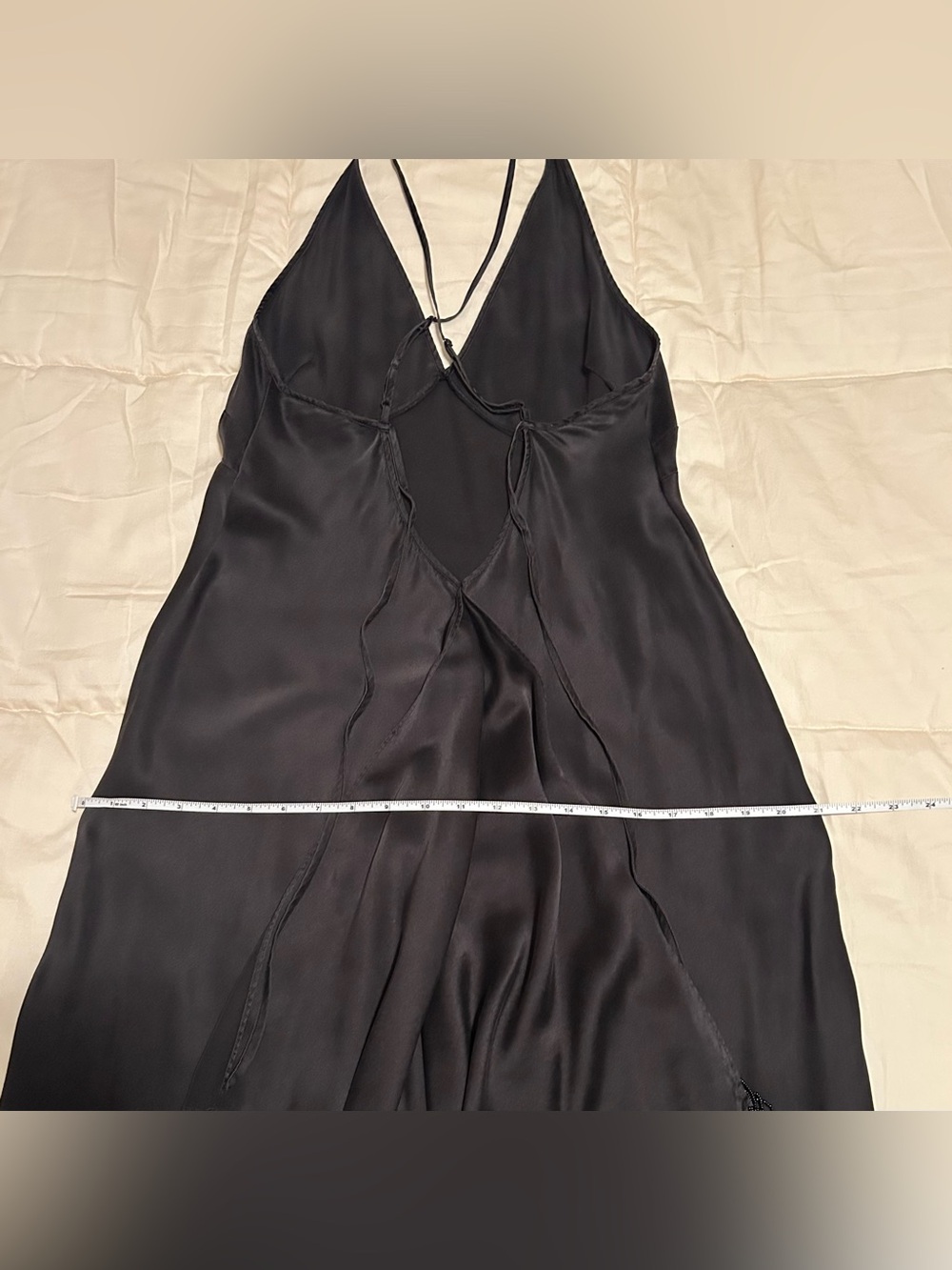 Victoria Secret silk maxi slip dress beaded drape back vintage medium - Picture 14 of 15
